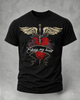 Casual Floral Heart-shaped Wings Print T-shirt