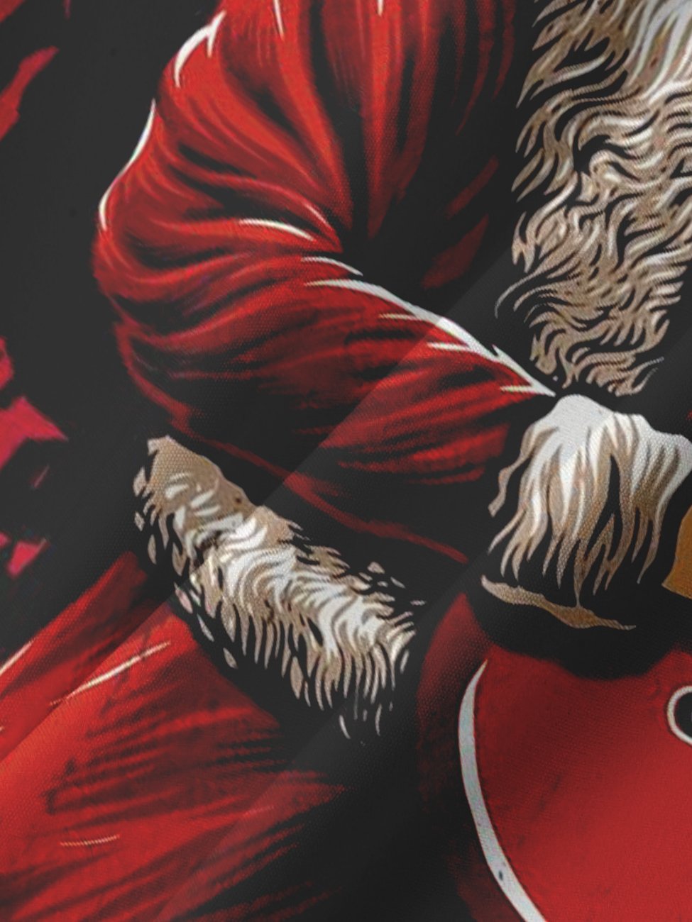 Alohadaddy Camisetas informales de talla grande con música roja, Papá Noel, guitarra y Navidad