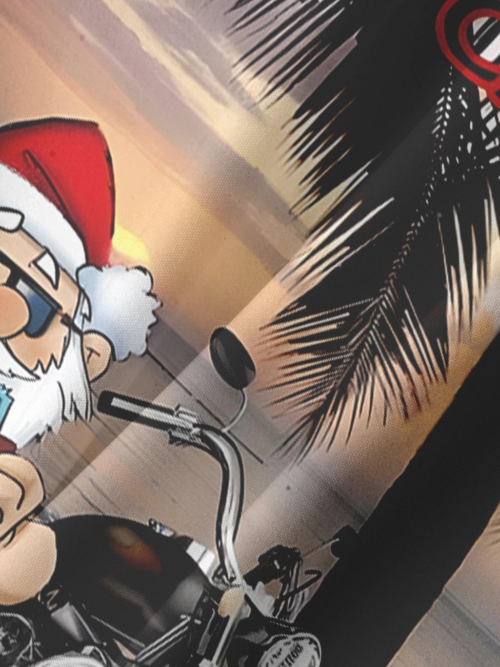 Chemises décontractées imprimées de grande taille avec motif de moto et de père Noël pour les vacances de Noël d&
