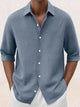 Alohadaddy® Basic solid color printed men's button down long sleeve lapel shirt Big & Tall