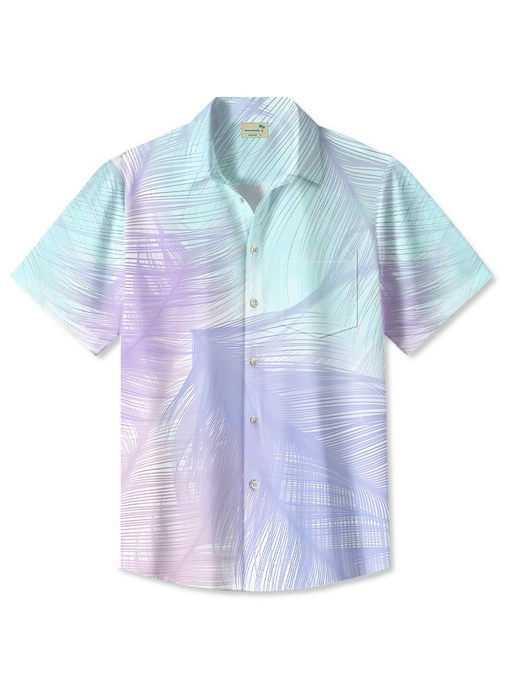 Alohadaddy Summer Beach Coconut Tree Leaves Casual Shirt