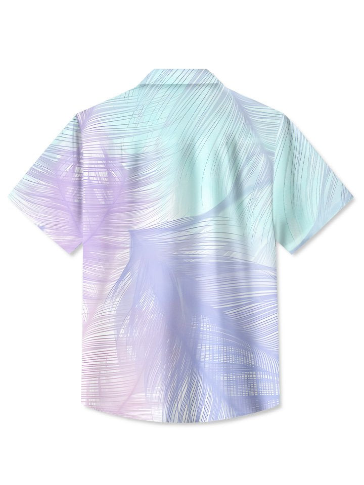Alohadaddy Summer Beach Coconut Tree Leaves Casual Shirt
