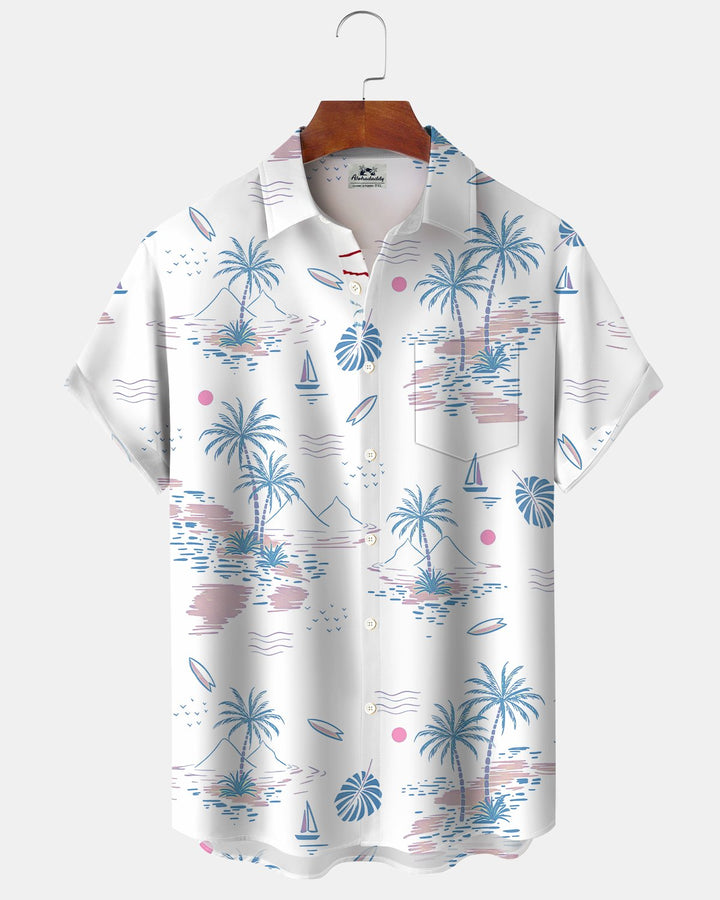 Alohadaddy® Beach Vacation Tropical Coconut Tree Casual Men&