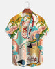 Alohadaddy®Hawaiian Hand-Painted Floral And Plant-Themed Vacation-Style Short-Sleeved Shirt