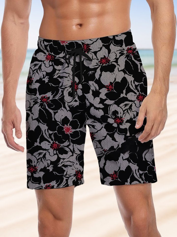 Alohadaddy® Hawaiian Flowers Art Print Drawstring Men&