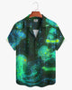 Alohadaddy® Casual Retro Jellyfish Glitch Art Pattern Men's Short-Sleeve Shirt