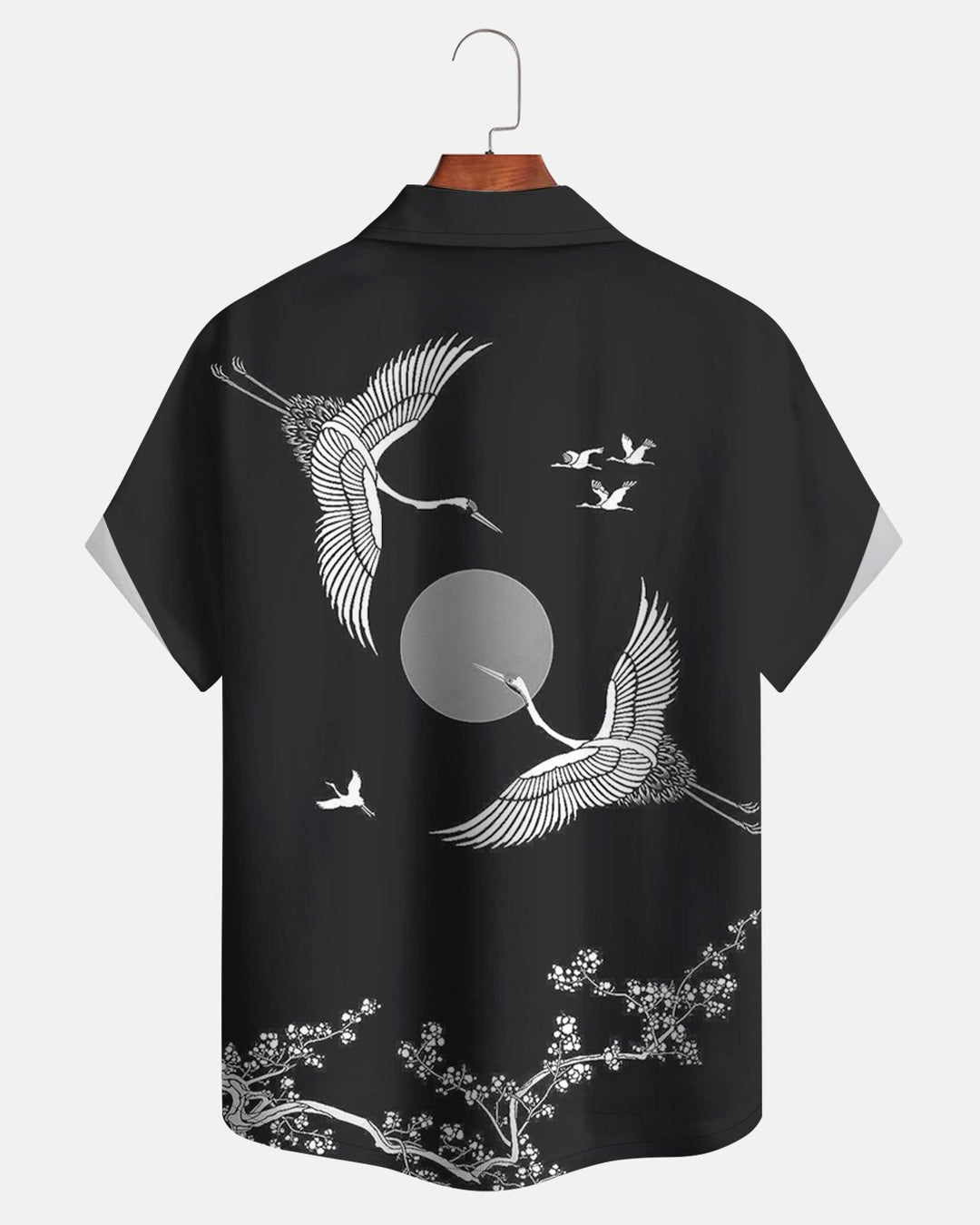 Alohadaddy® Casual Chinese Painting Style Crane And Plum Blossom Men&