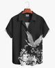 Alohadaddy® Casual Chinese Painting Style Crane And Flower Men's Short-Sleeved Shirt
