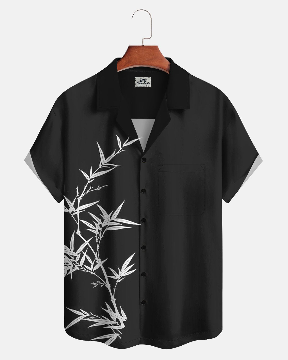 Alohadaddy® Casual Chinese Painting Bamboo Pattern Men's Short-Sleeved Shirt