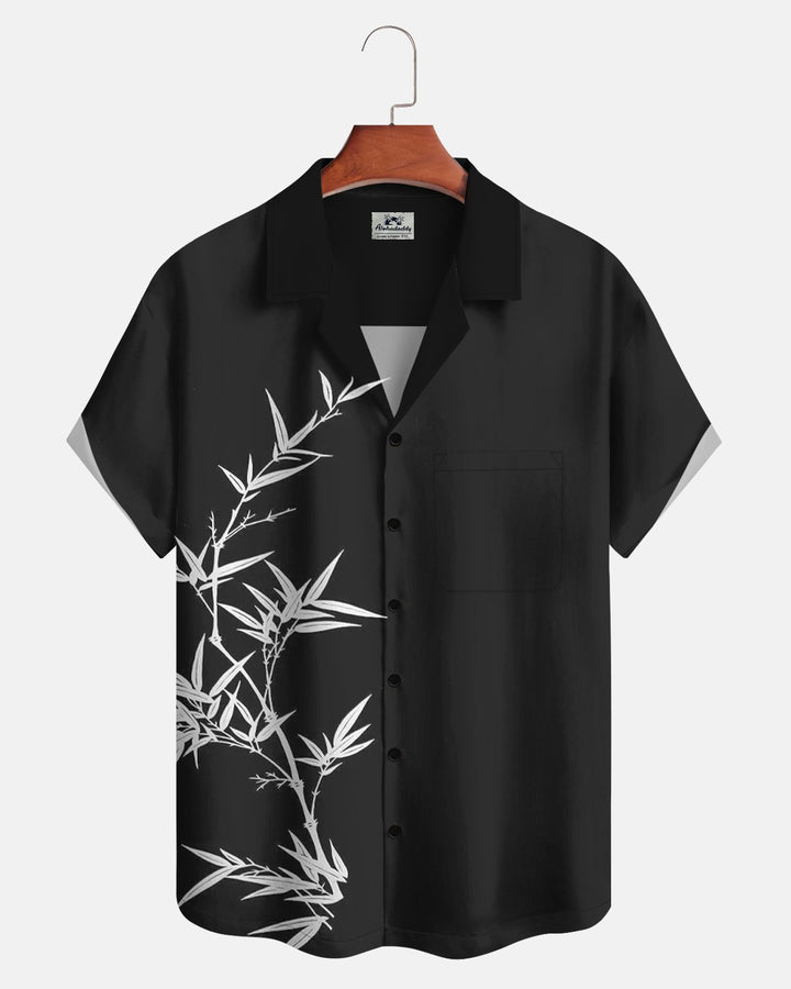 Alohadaddy® Casual Chinese Painting Bamboo Pattern Men&