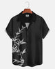 Alohadaddy® Casual Chinese Painting Bamboo Pattern Men's Short-Sleeved Shirt