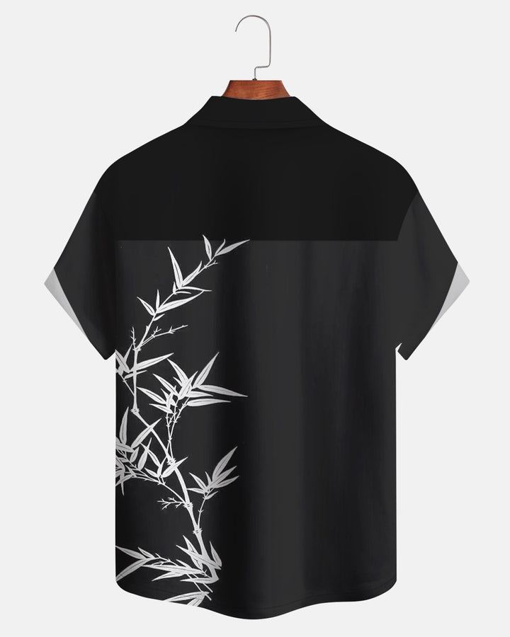 Alohadaddy® Casual Chinese Painting Bamboo Pattern Men&
