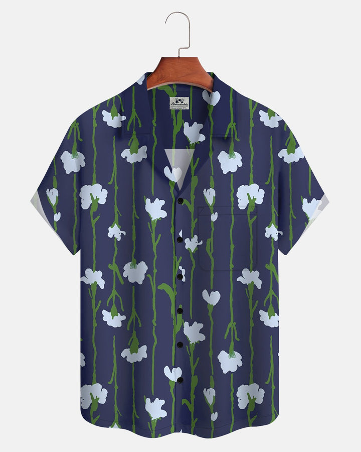 Alohadaddy® Casual Abstract Hand-Painted Plant Stripe Pattern Men&