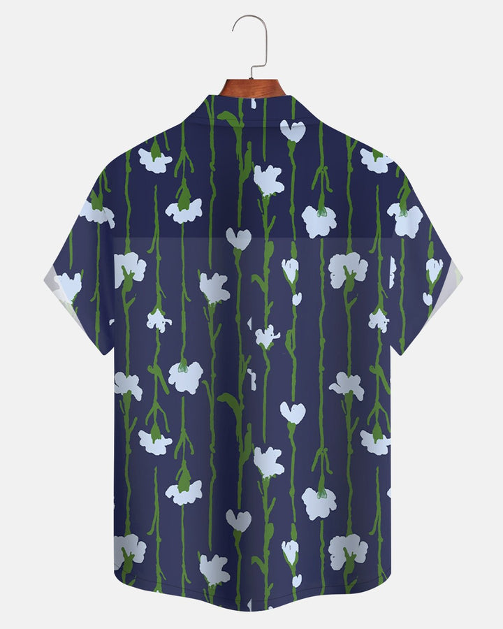 Alohadaddy® Casual Abstract Hand-Painted Plant Stripe Pattern Men&