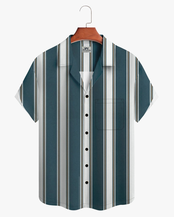 Alohadaddy® Casual Striped Blue And White Men&