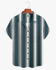 Alohadaddy® Casual Striped Blue And White Men's Short-Sleeved Shirt