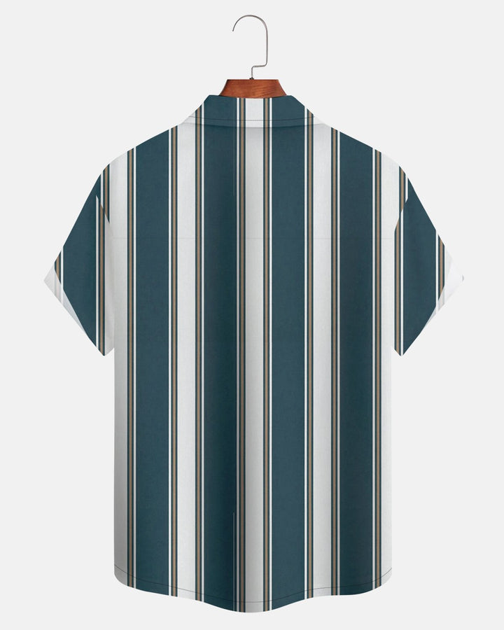 Alohadaddy® Casual Striped Blue And White Men&