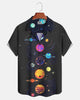 Alohadaddy® Casual Men's Short-Sleeved Shirt With Galaxy And Planet Patterns