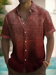Alohadaddy® Men's Vintage Rustic Ombre Earth Tone Print Button Down Short-Sleeve Big & Tall