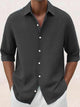 Alohadaddy® Basic solid color printed men's button down long sleeve lapel shirt Big & Tall