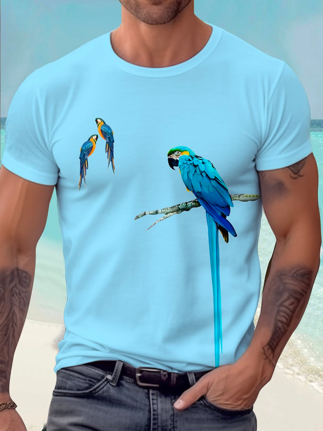Alohadaddy® Hawaiian Parrot Print Men&