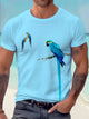 Alohadaddy® Hawaiian Parrot Print Men's Short Sleeve T-Shirt Big & Tall