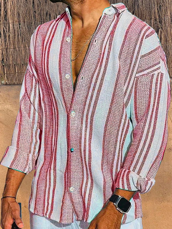 Alohadaddy Casual Striped Print Men&