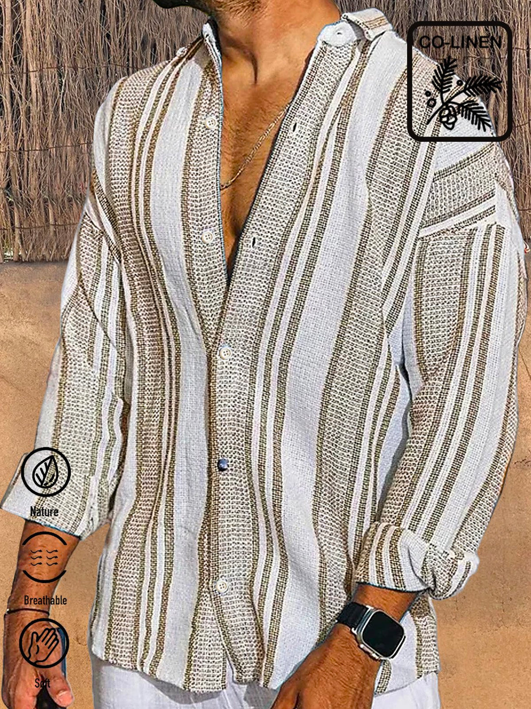 Alohadaddy Casual Striped Print Men&
