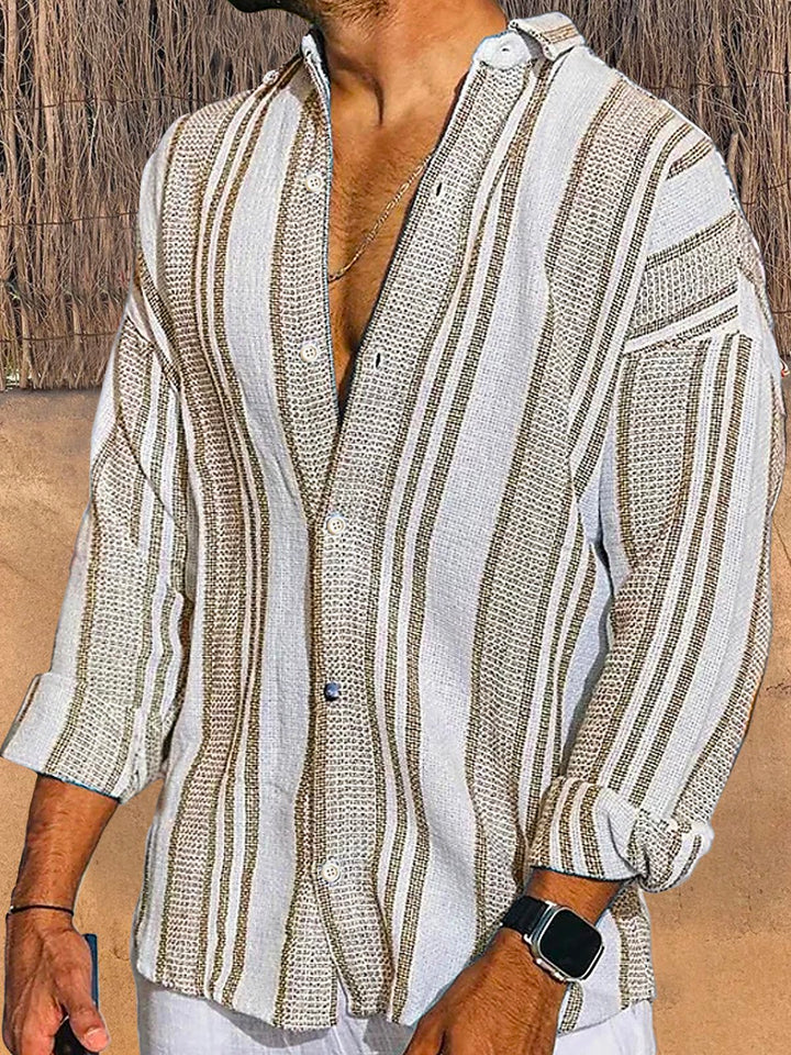 Alohadaddy Casual Striped Print Men&