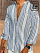 Alohadaddy Casual Striped Print Men's Long Sleeve Button Pocket Shirt