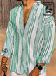 Alohadaddy Casual Striped Print Men's Long Sleeve Button Pocket Shirt