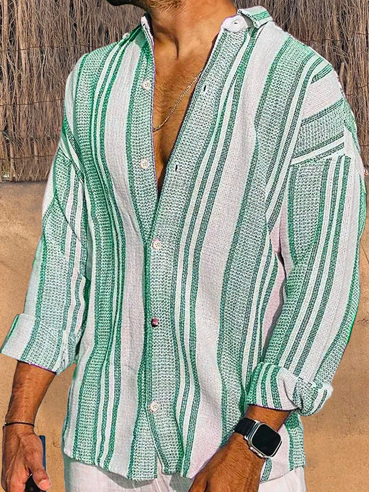 Alohadaddy Casual Striped Print Men&