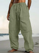 Alohadaddy® Casual Beach Straight Pants Solid Color Comfortable Daily Street Pants Big & Tall
