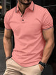 Alohadaddy® Casual Stretch Striped Men's Button Ribbed Collar Sport Polo Shirt