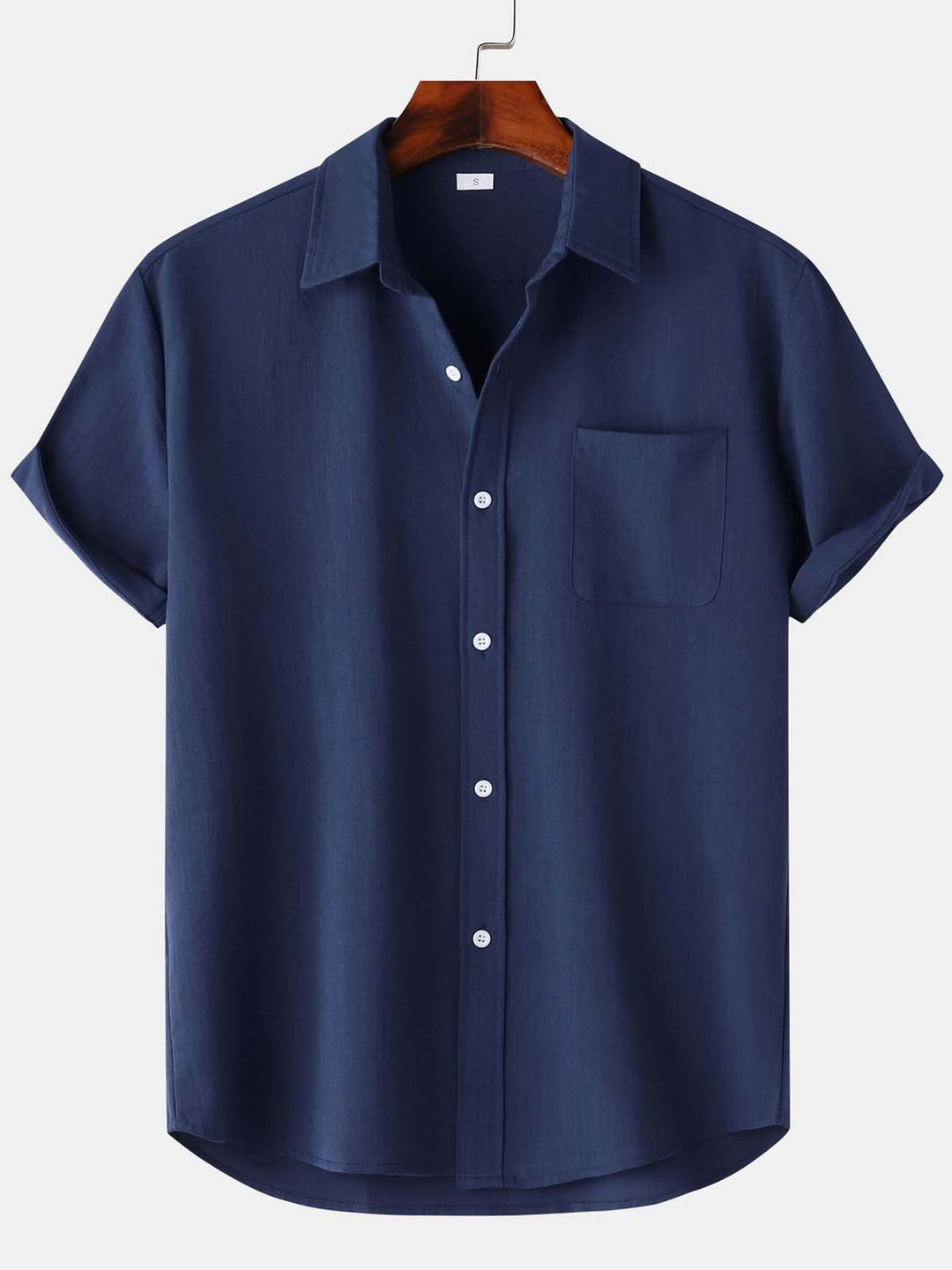 Alohadaddy® Casual Summer Lapel Solid Color Short Sleeve Button-Down Men&