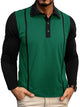 Alohadaddy® casual contrast lapel long-sleeved button-down Polo shirt for men