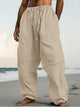 Pantalones rectos casuales de playa Alohadaddy de color sólido, cómodos para uso diario en la calle