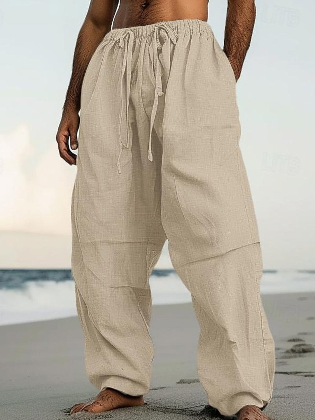 Alohadaddy® Casual Beach Straight Pants Solid Color Comfortable Daily Street Pants Big &amp; Tall