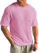 Alohadaddy® Casual Texture Basic All-match Large Size Long Hawaiian Men's Short Sleeve T-shirt