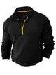 Alohadaddy® Men's T-shirt Sweatshirt Casual Sports Colorblock Long Sleeve Turtleneck Half Zip Top