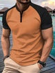 Alohadaddy® T-Shirt Men's Button Color Block Henley Collar Sport Polo Shirt