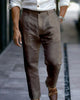 Alohadaddy® Linen Solid Color Slant Pocket Daily Outdoor Breathable Casual Pants Big & Tall