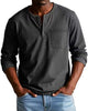 Alohadaddy® Men's Autumn and Winter Round Neck Long Sleeve Shirt Breathable Pullover Casual Long Sleeve Polo