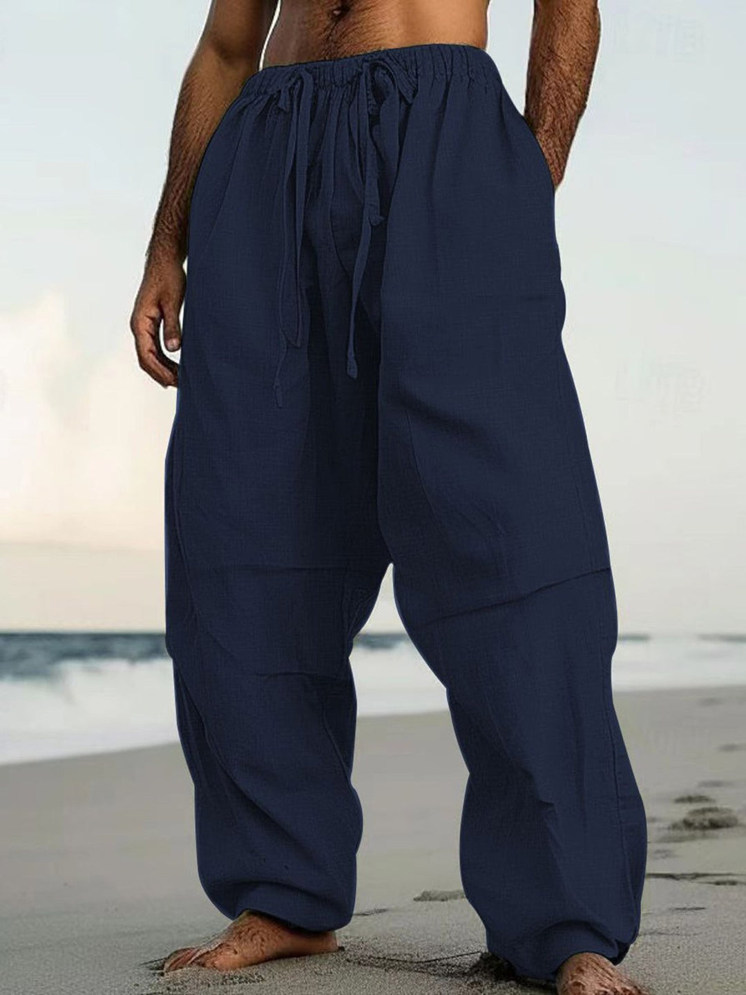 Alohadaddy® Casual Beach Straight Pants Solid Color Comfortable Daily Street Pants Big &amp; Tall