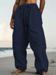 Alohadaddy® Casual Beach Straight Pants Solid Color Comfortable Daily Street Pants Big & Tall