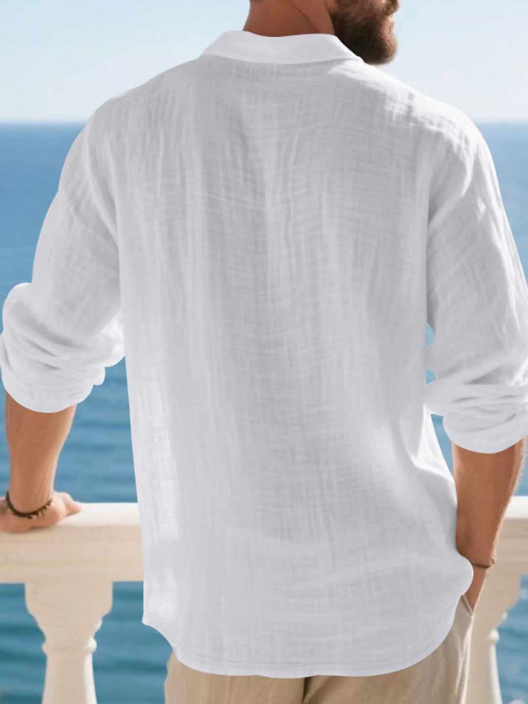 Alohadaddy® Linen Shirt Lapel Button American Men&