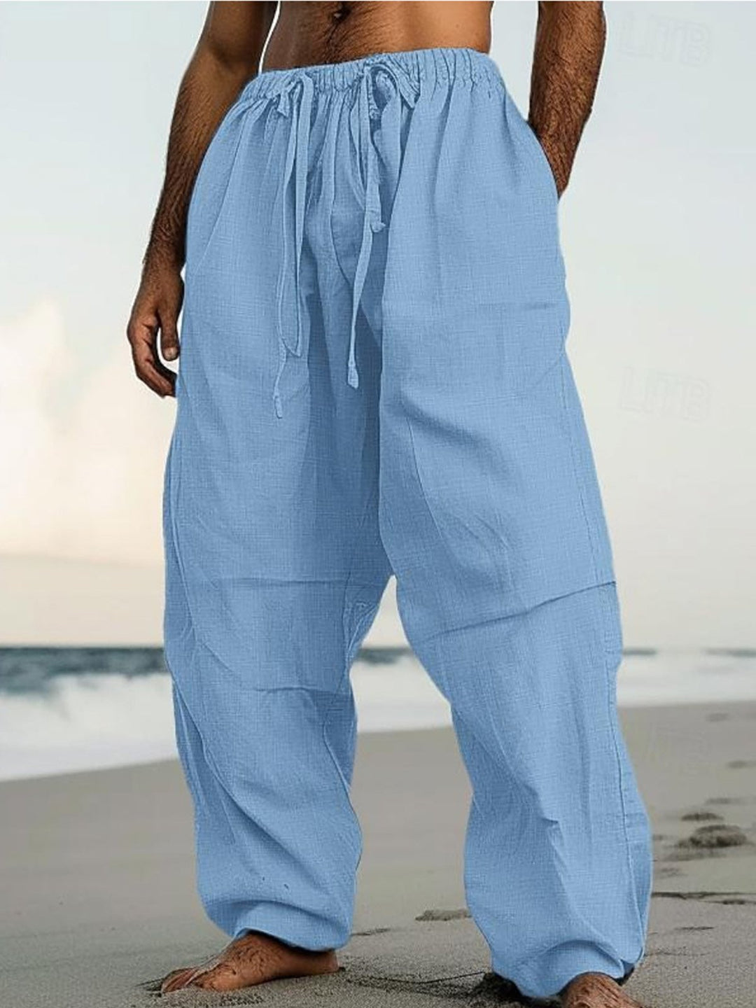 Alohadaddy® Casual Beach Straight Pants Solid Color Comfortable Daily Street Pants Big &amp; Tall
