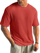 Alohadaddy® Casual Texture Basic All-match Large Size Long Hawaiian Men's Short Sleeve T-shirt