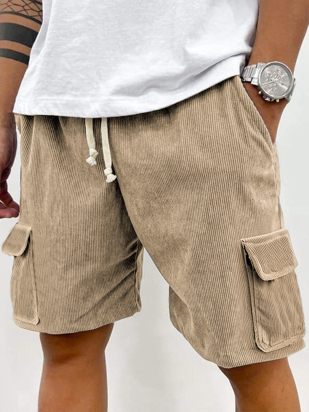 Alohadaddy® Casual Basics Cargo Pockets Pitted Textured Fabric Men&