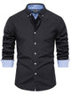 Alohadaddy® Business Slim Fit Shirt Men's Casual Versatile Fashion Solid Color Long Sleeve Shirt